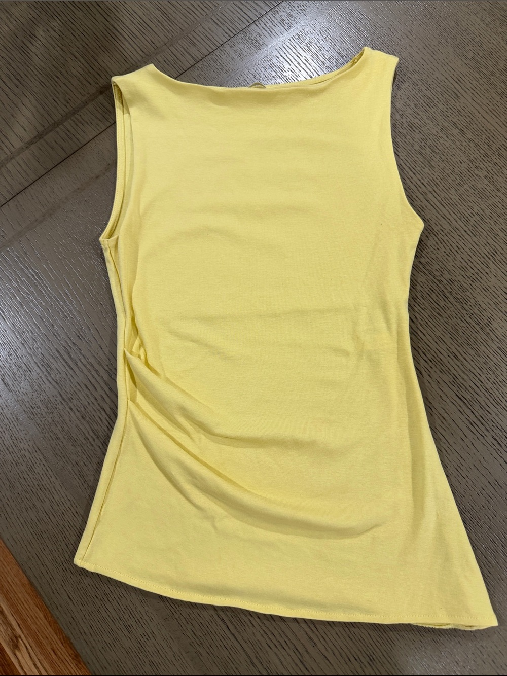 Zara Soft Yellow Boat Neck Tank Top